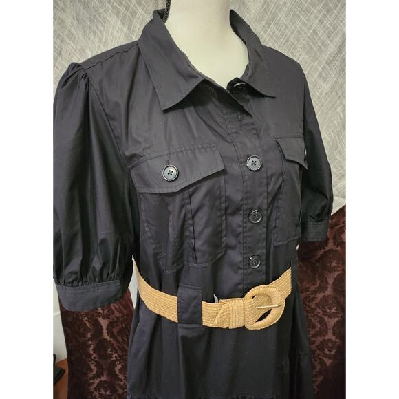 Buffy Short Sleeve Cotton Utility Dress, Derek Lam 10 Crosby size 16 - Picture 3 of 12